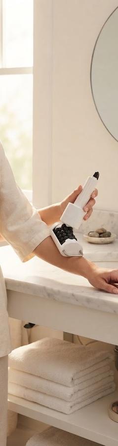 Electric Fascia Roller Massager Stick in a home setting